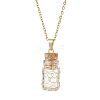 Copper Wire Wrapped Empty Glass Bottle Pendant 304 Stainless Steel Cable Chain Necklaces for Women Men NJEW-JN05276-2