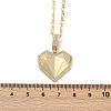 Brass Micro Pave Clear Cubic Zirconia Heart Pendant Necklaces NJEW-Q040-01G-3