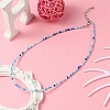 Bling Glass Beaded Necklace for Women NJEW-PH01492-01-5