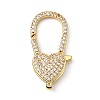 Brass Clear Cubic Zirconia Lobster Claw Clasps KK-Z078-46C-G-1