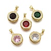 Brass Micro Pave Cubic Zirconia Pendants KK-K401-31G-1