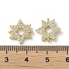 Rack Plating Brass Micro Pave Clear Cubic Zirconia Connector Charms KK-P245-03G-3