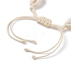Natural Cowrie Shell Braided Bead Bracelet BJEW-JB07400-03-5