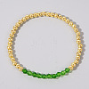 Colorful Birthstone Faceted Bicone & Brass Beaded Stretch Bracelets for Women RJ7989-8-1