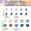 40Pcs 20 Styles Faceted Glass Rhinestone Pendants GLAA-TA0001-44-3