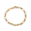 Ion Plating(IP) 304 Stainless Steel Bowknot & Oval Link Chain Bracelet for Women BJEW-G669-18G-1