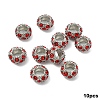 10Pcs Alloy Rhinestone European Beads CPDL-YW0001-02B-1