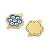 Brass Micro Pave Clear Cubic Zirconia Connector Charms CU-CBA6B6F-08G-2