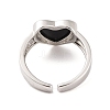 Heart Natural Black Onyx Open Cuff Rings RJEW-Q817-01P-3