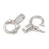 Brass Micro Pave Clear Cubic Zirconia Twister Clasp CU-CBA7BFE-05P-3