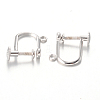 Platinum Plated Sterling Silver Clip-on Earring Findings X-H1853-P-1