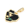 Brass Enamel Micro Pave Cubic Zirconia Pendants KK-U043-11G-02-2