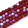 Frosted Opaque Glass Beads Strands GLAA-T032-P4mm-MBB23-1