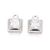 Brass Micro Pave Cubic Zirconia Pendants KK-T071-46P-1