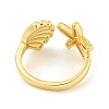 Starfish & Shell Rack Plating Brass Open Cuff Rings RJEW-N047-02G-RS-3