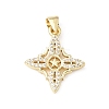 Brass Micro Pave Clear Cubic Zirconia Pendants KK-E799-06F-G-1