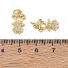 Brass Micro Pave Clear Cubic Zirconia Pendants CU-CBA9AFC-01G-34-3