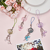 4Pcs Acrylic & Glass Mobile Straps HJEW-DR00060-4