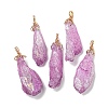 Electroplated Raw Rough Natural Quartz Crystal Big Pendants G-A229-02G-07-1