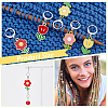 Alloy Enamel Flower Pendant Locking Stitch Markers HJEW-PH01869-4