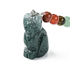 Cat Natural Indian Agate Keychain KEYC-F040-11A-2