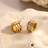 304 Stainless Steel Cubic Zirconia Hoop Earrings for Women SA-CBAF36C-02B-G-1