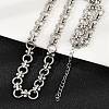 304 Stainless Steel Ring Link Chain Necklaces NJEW-H072-02B-P-2