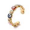 PVD Vacuum Plating 304 Stainless Steel Enamel Evil Eye Open Cuff Rings STAS-D089-23G-05-3