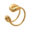 304 Stainless Steel Open Cuff Rings for Women RJEW-A054-01G-3