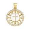 Religion Cross Brass Micro Pave Clear Cubic Zirconia Pendants CU-CBA83A6-03E-G02-1