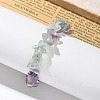 Chips Natural Fluorite Beaded Stretch Bracelets X-BJEW-JB01826-01-7
