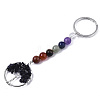 Natural Blue Goldstone Chips Chakra Keychain G-N0326-004E-2