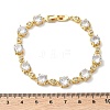 Clear Cubic Zirconia Flat Round & Oval Link Chains Bracelet BJEW-G773-07G-5
