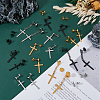 FIBLOOM 24Pcs 12 Style Stainless Steel Cross Stud Earrings with 304 Stainless Steel Pins for Women Men EJEW-FI0002-06-5