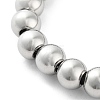 Non-Tarnish 202 Stainless Steel Round Beaded Bracelets for Men Women BJEW-D034-01P-2