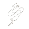 304 Stainless Steel Bowknot Pendant Snake Chain Necklaces for Women NJEW-U031-13P-2