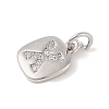 Rack Plating Brass Micro Pave CLear Cubic Zirconia Charms KK-E110-14P-X-2