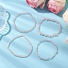 Natural Rose Quartz Beaded Stretch Bracelet Sets BJEW-JB10783-2