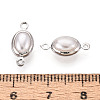 Brass ABS Imitation Pearl Connector Charms KK-N286-02B-P-3