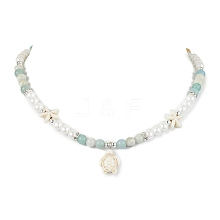 Mixed Gemstone and Pearl Beads Necklaces NJEW-JN04790