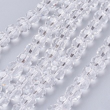 Faceted(32 Facets) Glass Round Beads Strands X-EGLA-J042-8mm-12