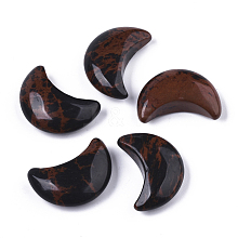 Moon Shape Natural Mahogany Obsidian Healing Crystal Pocket Palm Stones G-T132-001E