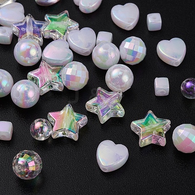 Eco-Friendly Transparent & Opaque Poly Styrene Acrylic Beads Set DIY-YW0005-04-1