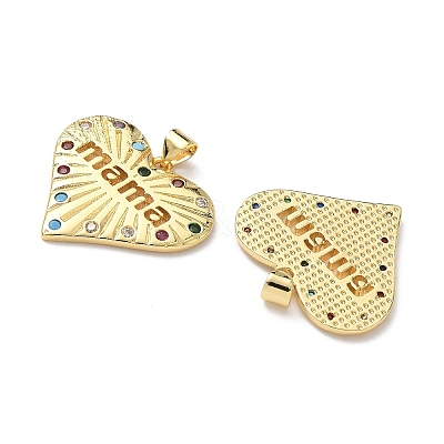 Brass Micro Pave Cubic Zirconia Pendants KK-L243-14G-03-1