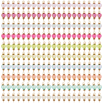 200Pcs 10 Colors Transparent Acrylic Pendants PALLOY-GO00013-1