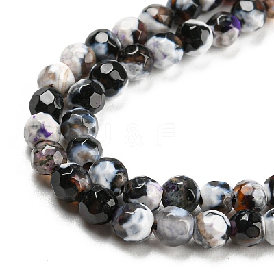 Dyed Natural Fire Crackle Agate Beads Strands G-G007-01H-1