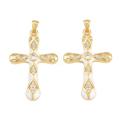 Brass Micro Pave Cubic Zirconia Pendants CU-CBAB3AD-11G-1