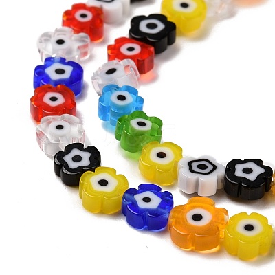 Handmade Millefiori Glass Bead Strands LAMP-J035-6mm-39-1