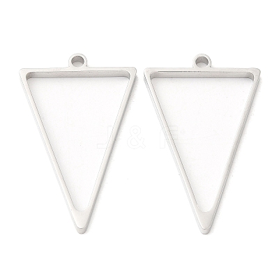 Non-Tarnish 304 Stainless Steel Open Back Bezel Triangle Pendants STAS-Z040-10P-1