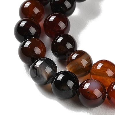 Natural Striped Agate/Banded Agate Beads Strands G-Z060-A01-B13-1